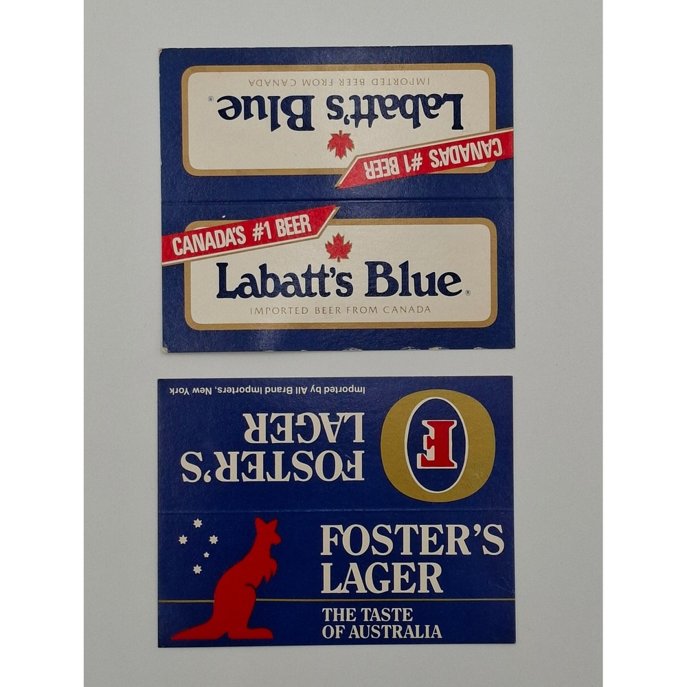 Vintage Beer Coaster Lot Foster's Lager Labatt's Blue 1990 Breweriana‎